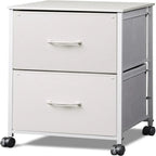 Meuble de classement mobile à 2 tiroirs avec roulettes et freins, 39,1 L x 39,9 P x 68,1 H cm