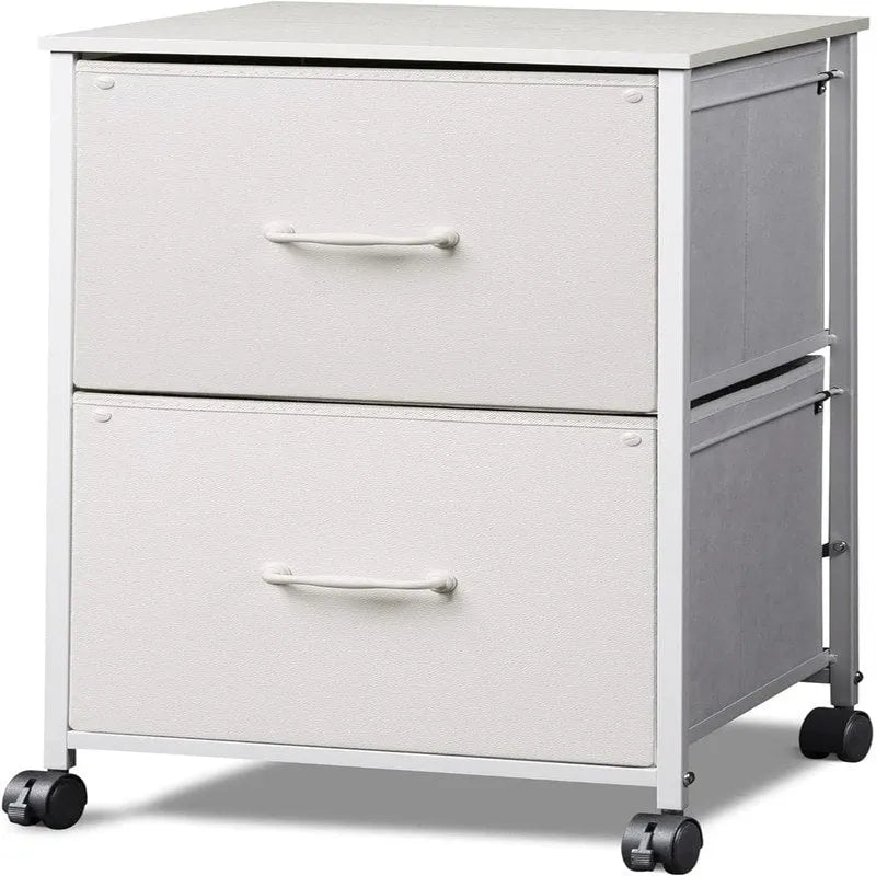 Meuble de classement mobile à 2 tiroirs avec roulettes et freins, 39,1 L x 39,9 P x 68,1 H cm