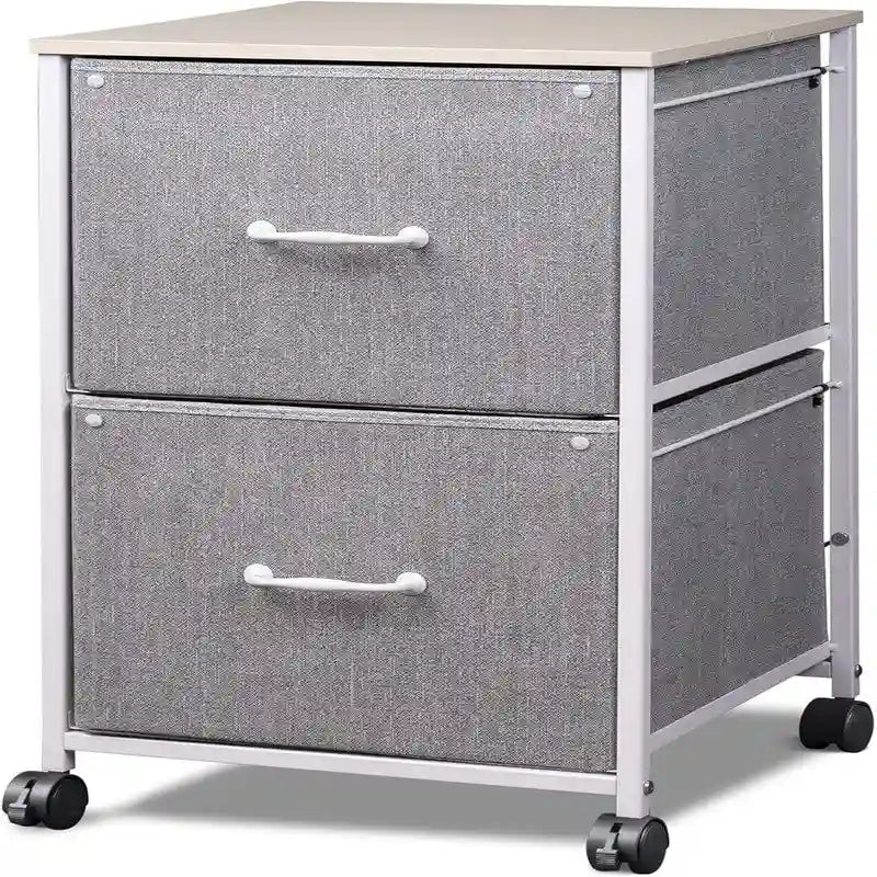 Meuble de classement mobile à 2 tiroirs avec roulettes et freins, 39,1 L x 39,9 P x 68,1 H cm