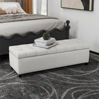 Banc de rangement en lin touffeté avec dessus relevable, 50,5L x 18,75P x 16H