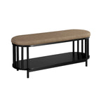 Banc de rangement capitonné avec étagère inférieure pour salon et chambre à coucher, noir