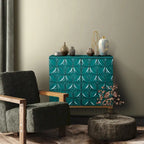 Bahut d'appoint vintage à 2 portes avec motifs géométriques, 80 cm (L) x 94 cm (H)