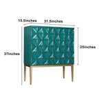 Bahut d'appoint vintage à 2 portes avec motifs géométriques, 80 cm (L) x 94 cm (H)