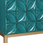 Bahut d'appoint vintage à 2 portes avec motifs géométriques, 80 cm (L) x 94 cm (H)