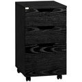 Meuble de rangement de bureau à 3 tiroirs sous le bureau avec roulettes, grain de bois noir