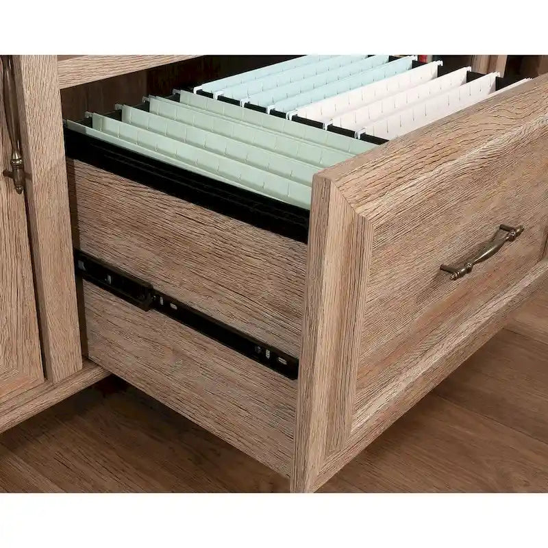 Crédence de rangement de bureau de style campagnard avec rangement de dossiers et étagère d'imprimante