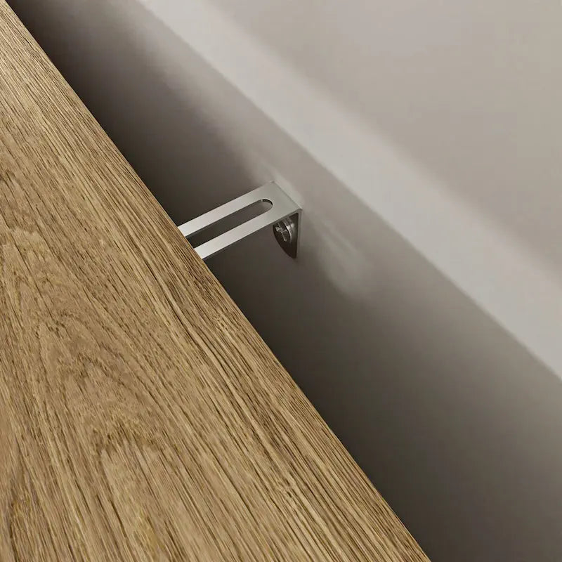 Meuble bas en bois tressé à 3 portes avec poignées dorées, style mid-century, MDF