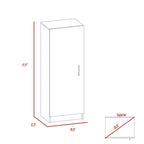 Meuble de rangement rectangulaire avec 4 étagères et une seule porte, Blanc, 47,4H x 16,9W