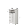 Meuble de rangement de salle de bain avec 3 tiroirs et une étagère à porte dissimulée, blanc