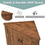 Meuble de Rangement d'Angle pour Salle de Bain avec Étagères Réglables, MDF, Marron