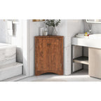 Meuble de Rangement d'Angle pour Salle de Bain avec Étagères Réglables, MDF, Marron