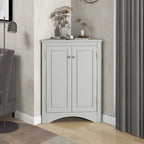 Meuble de Rangement d'Angle pour Salle de Bain avec Étagères Réglables, MDF, Marron