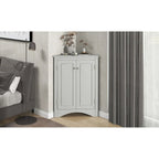 Meuble de Rangement d'Angle pour Salle de Bain avec Étagères Réglables, MDF, Marron