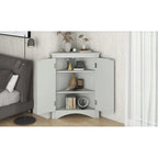 Meuble de Rangement d'Angle pour Salle de Bain avec Étagères Réglables, MDF, Marron