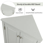 Meuble de Rangement d'Angle pour Salle de Bain avec Étagères Réglables, MDF, Marron