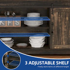 Buffet de ferme 63W avec portes coulissantes de grange et portes vitrées