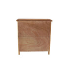 Meuble de rangement en bois naturel avec tiroirs et portes, 75 L x 36 P x 78 H cm