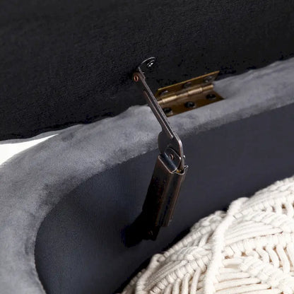 Storage Bench Bedroom Bench, Velvet Oval Upholstered End of Bed Bench with Golden Metal Legs, 50  Storage Ottoman Bench