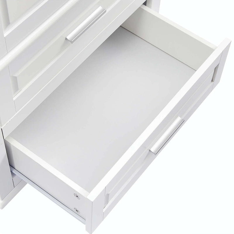 Meuble haut de rangement avec 2 tiroirs, étagère réglable et dispositif anti-basculement