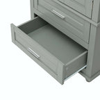 Meuble haut de rangement avec 2 tiroirs, étagère réglable et dispositif anti-basculement